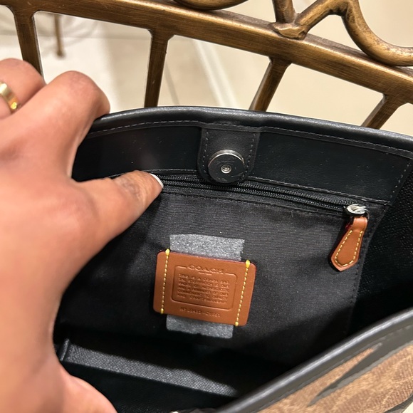 Coach Tan and Black Floral Crossbody Bag - Picture 8 of 8